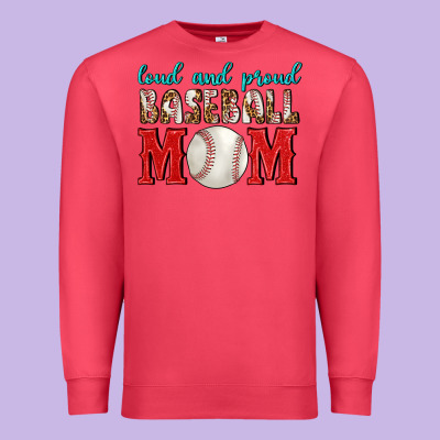 Loud And Proud Baseball Mom Premium Sweatshirt Designed By Bundleandbundleshop