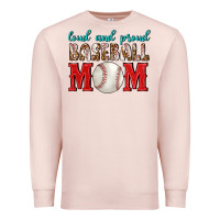 Pale Pink Loud And Proud Baseball Mom Premium Sweatshirt - BundleAndBundleShop