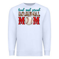 White Loud And Proud Baseball Mom Premium Sweatshirt - BundleAndBundleShop