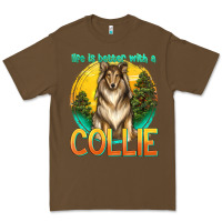 Cacao life is better with a collie Premium Tee - texasbilliewilder