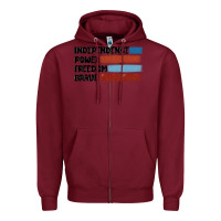 Burgundy indepence power freedom brave Zipper Hoodie - MaliasSmallBusiness