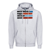 Heather Grey indepence power freedom brave Zipper Hoodie - MaliasSmallBusiness
