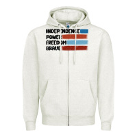 Oatmeal Heather indepence power freedom brave Zipper Hoodie - MaliasSmallBusiness