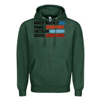 Sports Green indepence power freedom brave Zipper Hoodie - MaliasSmallBusiness