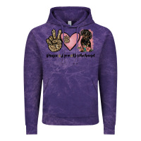 Cloud Purple peace love dachshund Vintage Hoodie - JahusDesignShop