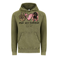 Vintage Olive peace love dachshund Vintage Hoodie - JahusDesignShop