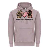 Peace Love Dachshund Vintage Hoodie | Teevron
