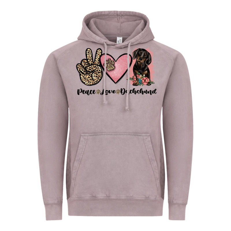 Peace Love Dachshund Vintage Hoodie by JahusDesignShop | Teevron