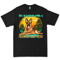 Black life is better with a german shepherd Premium Tee - texasbilliewilder