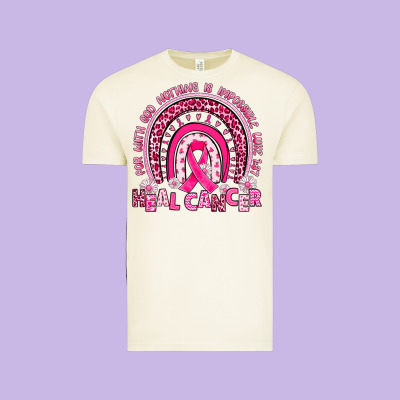 Heal Cancer Rainbow Vintage Tee Designed By Jahusdesignshop
