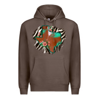 Coffee Western Horsehide Texas Flag Premium Hoodie - Bettercallsaul