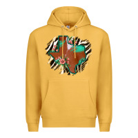 Mustard Western Horsehide Texas Flag Premium Hoodie - Bettercallsaul