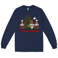Navy merry christmas with gnomes Long Sleeve Tee - AdoDesignShop