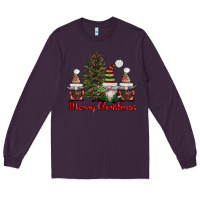 Plum merry christmas with gnomes Long Sleeve Tee - AdoDesignShop