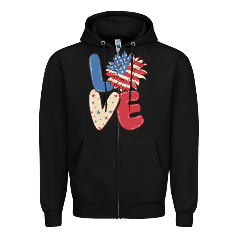 Love 4th Of July Zipper Hoodie by MaliasSmallBusiness | Teevron