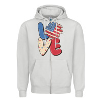 Dove Grey love 4th of july Zipper Hoodie - MaliasSmallBusiness