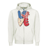 Oatmeal Heather love 4th of july Zipper Hoodie - MaliasSmallBusiness