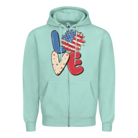 Seafoam love 4th of july Zipper Hoodie - MaliasSmallBusiness