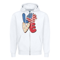 White love 4th of july Zipper Hoodie - MaliasSmallBusiness