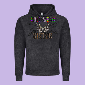 Halloween Sister Vintage Hoodie Designed By Cowhidedigitalart