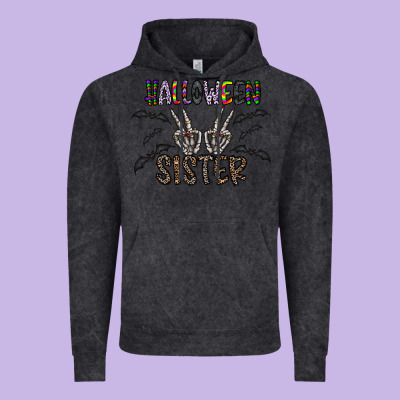 Halloween Sister Vintage Hoodie Designed By Cowhidedigitalart