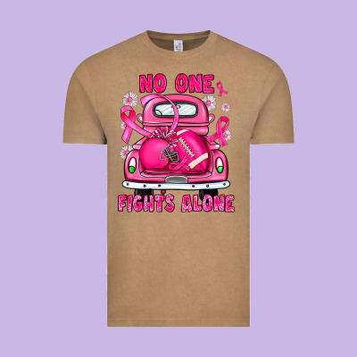Breast Cancer No One Fights Alone Truck Football Vintage Tee Designed By Jahusdesignshop