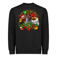 Black Christmas party and chickens Heavyweight Sweatshirt - AdoDesignShop