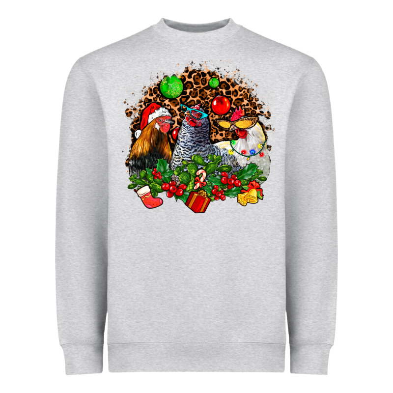 Christmas Party And Chickens Heavyweight Sweatshirt by AdoDesignShop | Teevron
