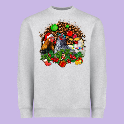 Christmas Party And Chickens Heavyweight Sweatshirt Designed By Adodesignshop