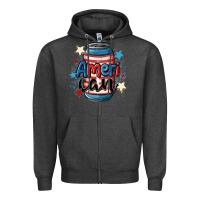 Charcoal Heather American can cooler Zipper Hoodie - MaliasSmallBusiness