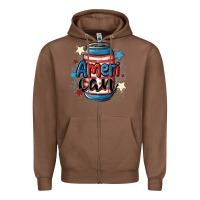 Chestnut American can cooler Zipper Hoodie - MaliasSmallBusiness