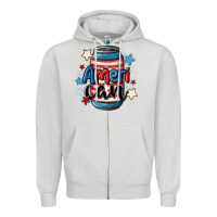 Dove Grey American can cooler Zipper Hoodie - MaliasSmallBusiness