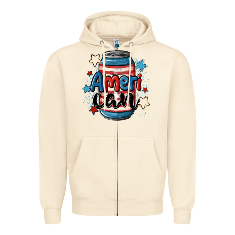 American Can Cooler Zipper Hoodie by MaliasSmallBusiness | Teevron