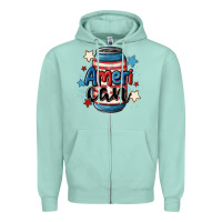 Seafoam American can cooler Zipper Hoodie - MaliasSmallBusiness
