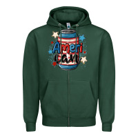 Sports Green American can cooler Zipper Hoodie - MaliasSmallBusiness