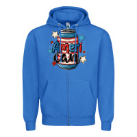 True Royal American can cooler Zipper Hoodie - MaliasSmallBusiness