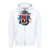 White American can cooler Zipper Hoodie - MaliasSmallBusiness