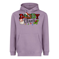 Lavender Daddy Claus Santa Christmas lights and holly Heavyweight Hoodie - NancyCooperArtShop