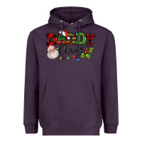 Plum Daddy Claus Santa Christmas lights and holly Heavyweight Hoodie - NancyCooperArtShop