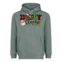 Sage Daddy Claus Santa Christmas lights and holly Heavyweight Hoodie - NancyCooperArtShop