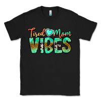 Black Tired Mom Vibes Classic Tee - CowhideDigitalArt