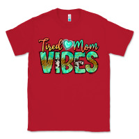 Red Tired Mom Vibes Classic Tee - CowhideDigitalArt