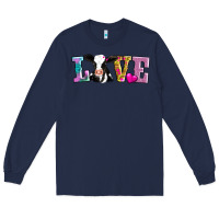 Navy love with cow Long Sleeve Tee - AdoDesignShop