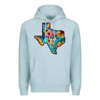 Blue Mist Western Sunflower, Rose, Gemstsone, Turquoise Bull Skull Premium Hoodie - Bettercallsaul