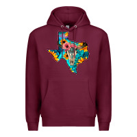 Burgundy Western Sunflower, Rose, Gemstsone, Turquoise Bull Skull Premium Hoodie - Bettercallsaul