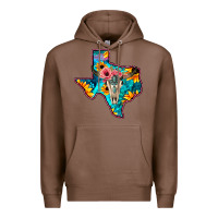 Chestnut Western Sunflower, Rose, Gemstsone, Turquoise Bull Skull Premium Hoodie - Bettercallsaul