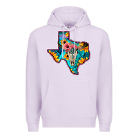 Lilac Western Sunflower, Rose, Gemstsone, Turquoise Bull Skull Premium Hoodie - Bettercallsaul
