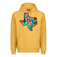Mustard Western Sunflower, Rose, Gemstsone, Turquoise Bull Skull Premium Hoodie - Bettercallsaul