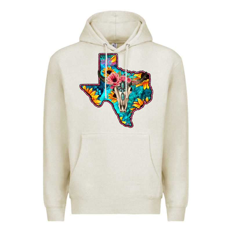 Western Sunflower, Rose, Gemstsone, Turquoise Bull Skull Premium Hoodie by Bettercallsaul | Teevron