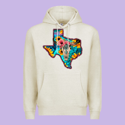 Western Sunflower, Rose, Gemstsone, Turquoise Bull Skull Premium Hoodie Designed By Bettercallsaul